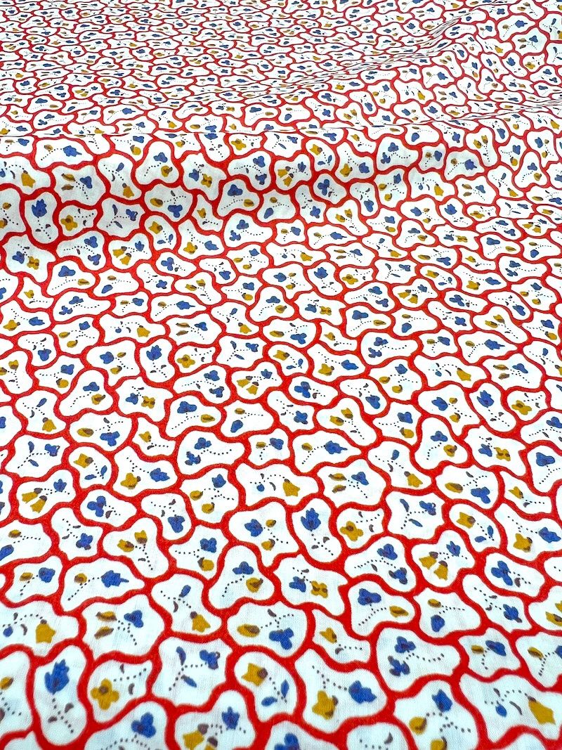 Liberty Tana Lawn - Floral Paving Red - 25cm