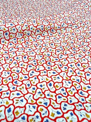 Liberty Tana Lawn - Floral Paving Red - 25cm