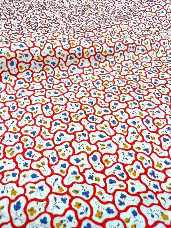Liberty Tana Lawn - Floral Paving Red - 25cm