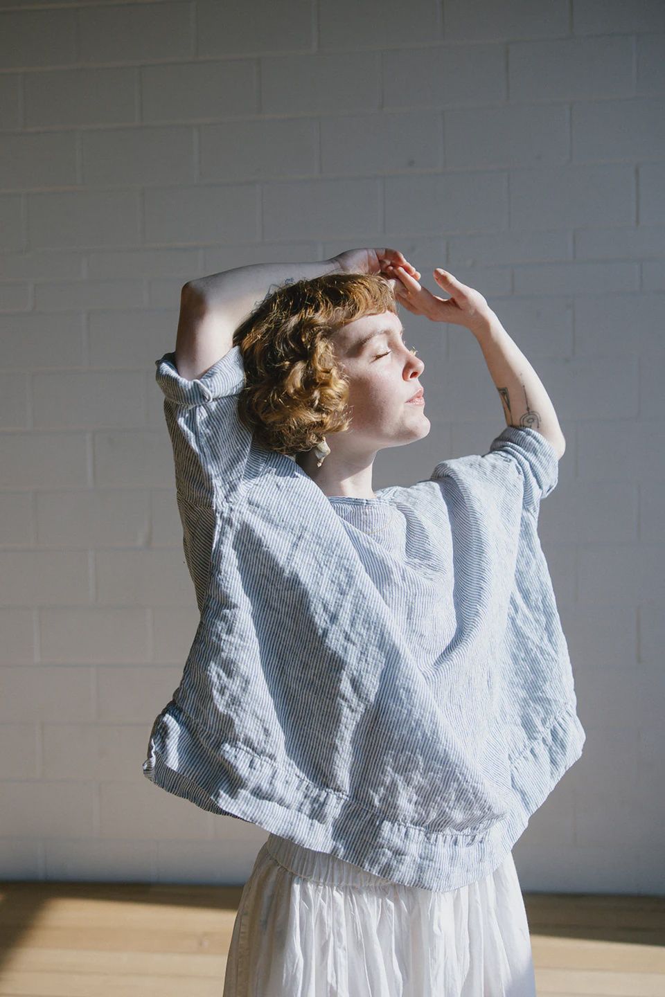 Metta - Sailor Boxy Top - Lightweight Linen