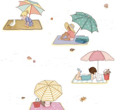 Sunshine + Sandcastles - Beach Umbrellas - White - 25cm