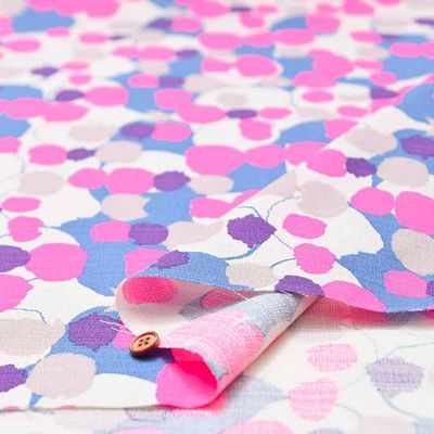 Japanese Printed Dobby - 1A Neon Pink - 25cm