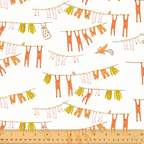 Heather Ross Far Far Away - Laundry / Ivory - 25cm