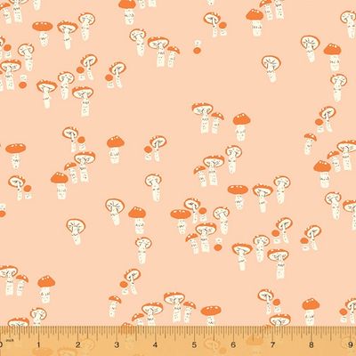 Heather Ross Far Far Away - Mushrooms / Pink - 25cm
