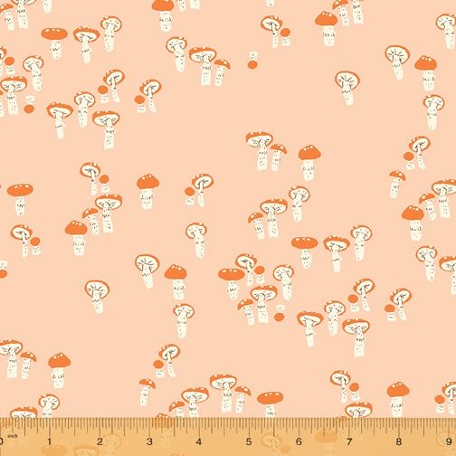 Heather Ross Far Far Away - Mushrooms / Pink - 25cm