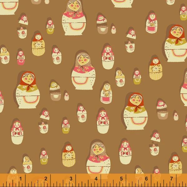 Heather Ross West Hill - Matryoshka Dolls / brown - 25cm