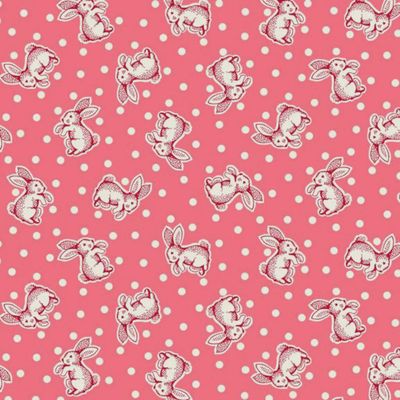 Aunt Grace Sew Charming - Bunnies / Coral - 25cm