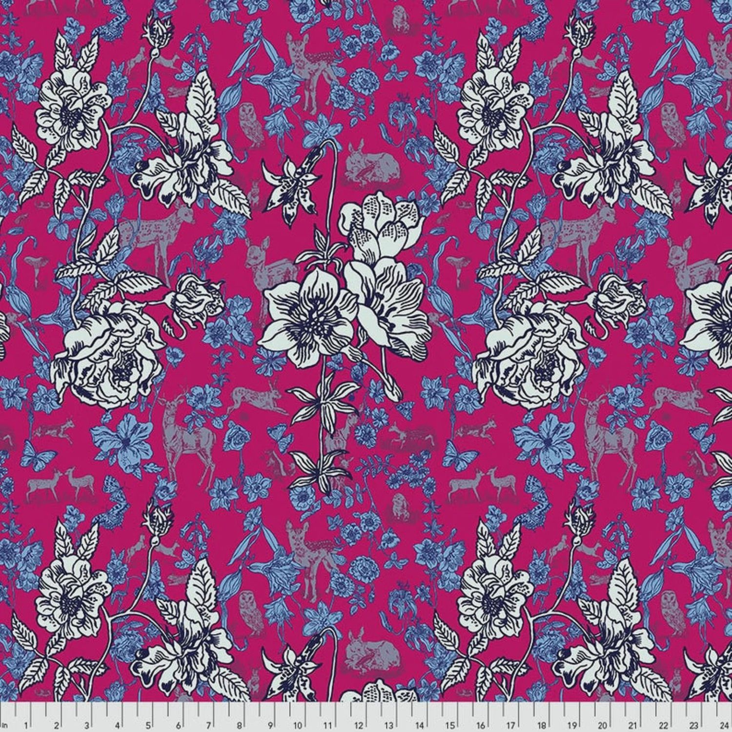 Woodland Walk - Fawn in Flowers / Pink - 25cm