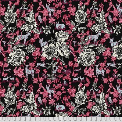 Woodland Walk - Fawn in Flowers / Black - 25cm