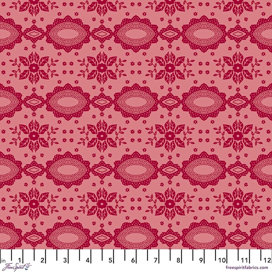 Folk Heart - Lace / Terracotta - 25cm