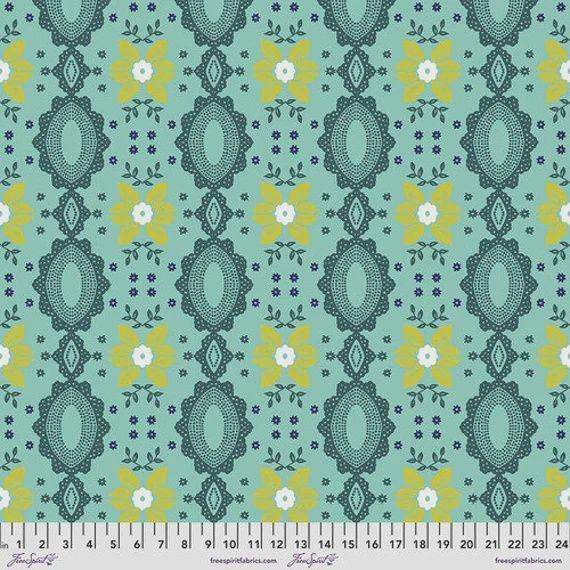 Folk Heart - Flocked Small / Aqua - 25cm