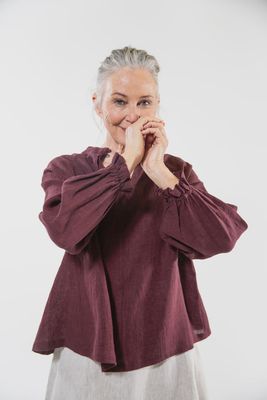 Eva&#39;s Sunday - Leonie Top / Merlot Linen