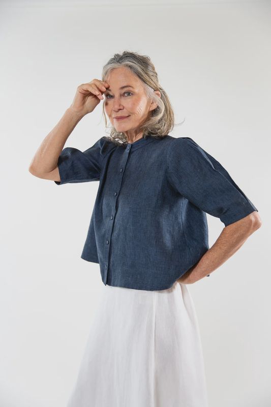 Eva&#39;s Sunday - Loretta Top / Navy Linen