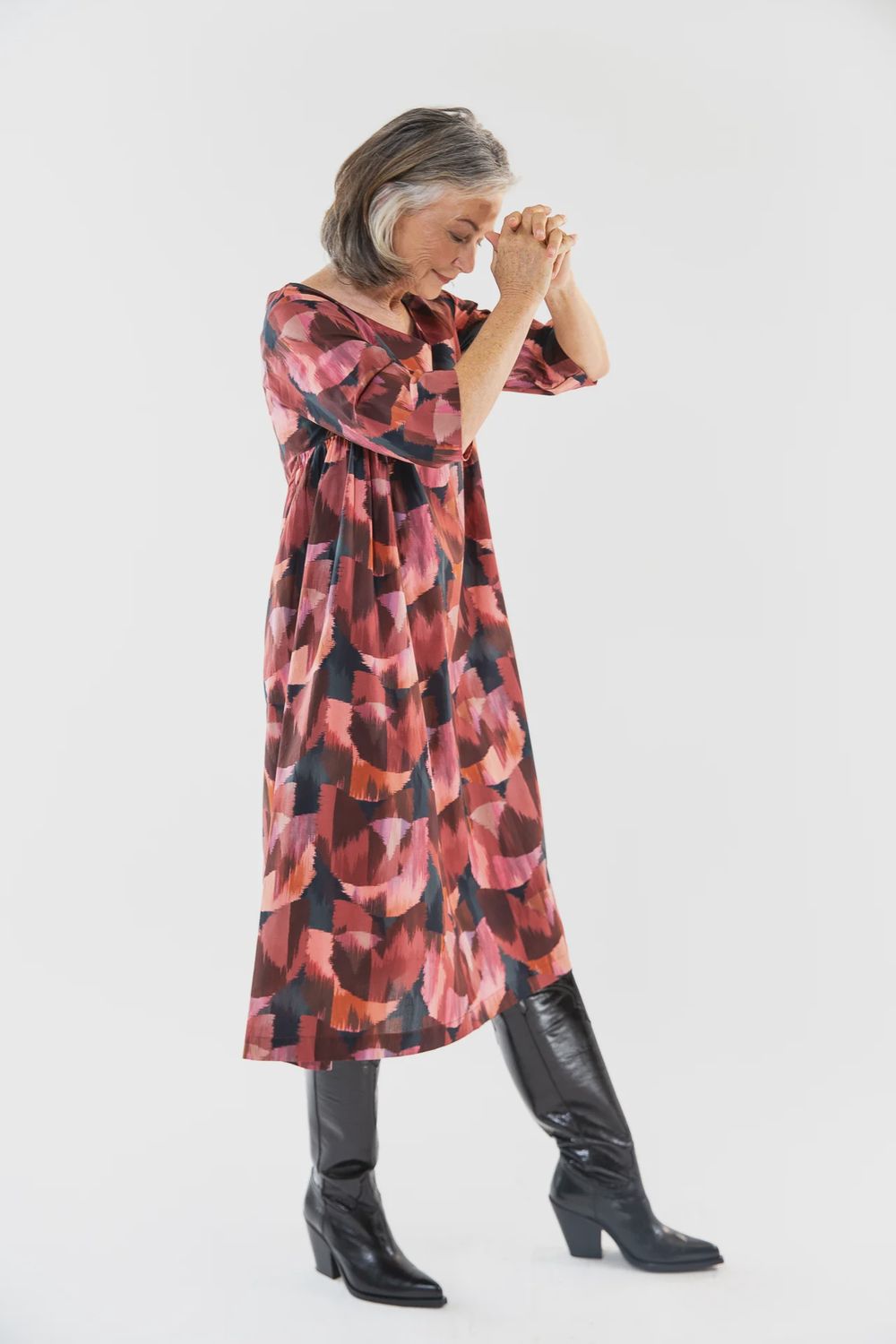 Eva&#39;s Sunday - Ottie Dress / Liberty Ikat Tulip, Size: X-Small