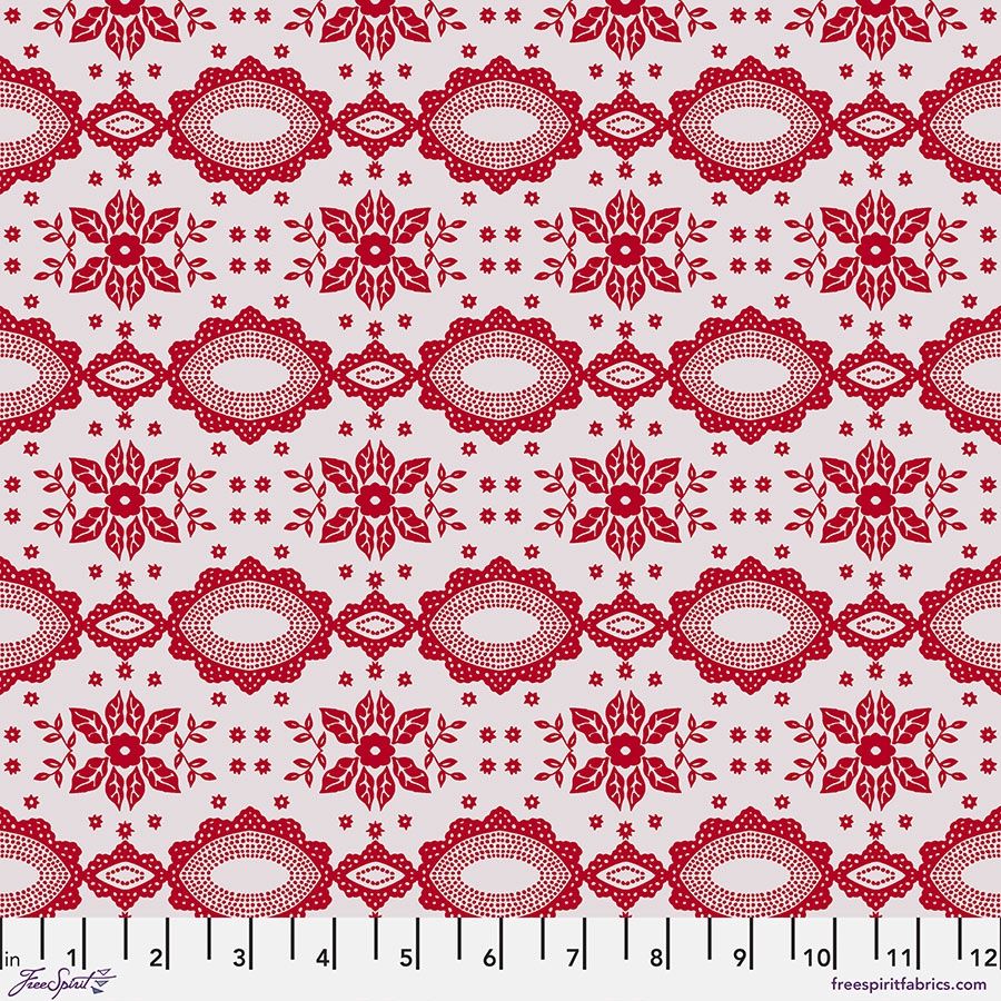 Folk Heart - Lace / Cherry - 25cm