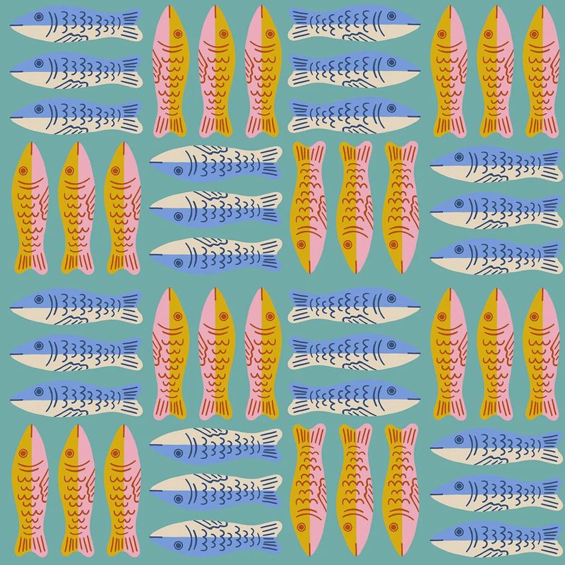 Ooh Lucky Lucky - Sardines / Turquoise - 25cm