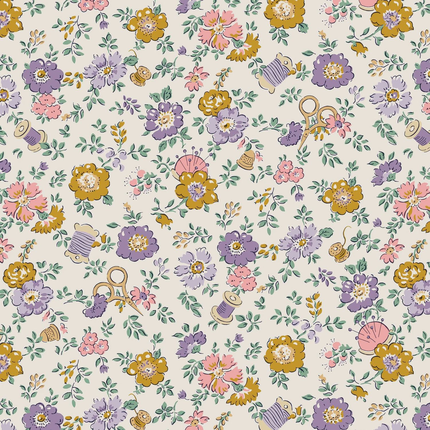 Liberty Lasenby Cotton / Tudor Celebration - Haberdashery Floral C / 25cm