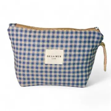 Medium Project / Tool / Makeup Bag - Blue Vichy Check