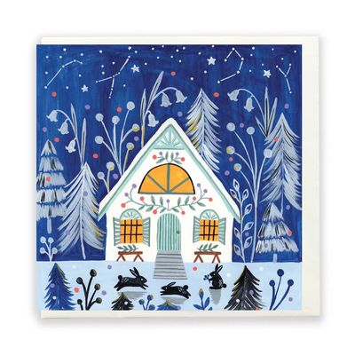Winter Cabin Card
