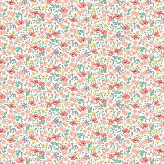 Liberty Lasenby Cotton / Riviera - Wildflower Poppy C - 25cm