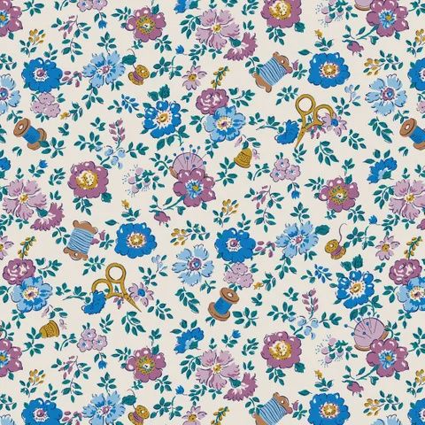 Liberty Lasenby Cotton / Tudor Celebration - Haberdashery Floral A / 25cm