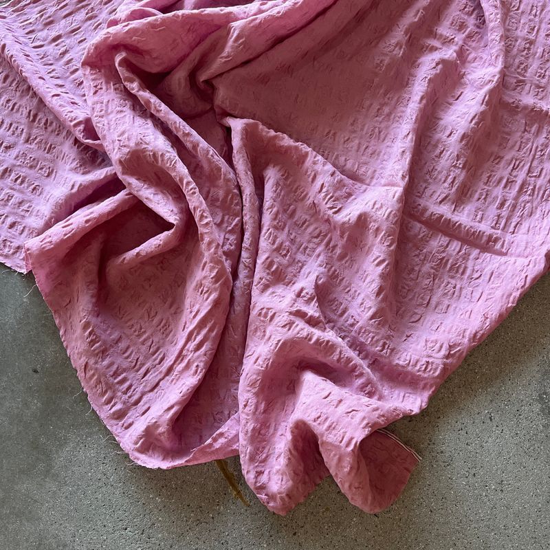 Linen/Viscose Seersucker / Pink - 25cm