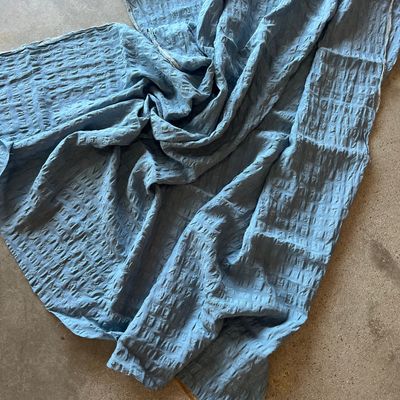 Linen/Viscose Seersucker / Denim - 25cm