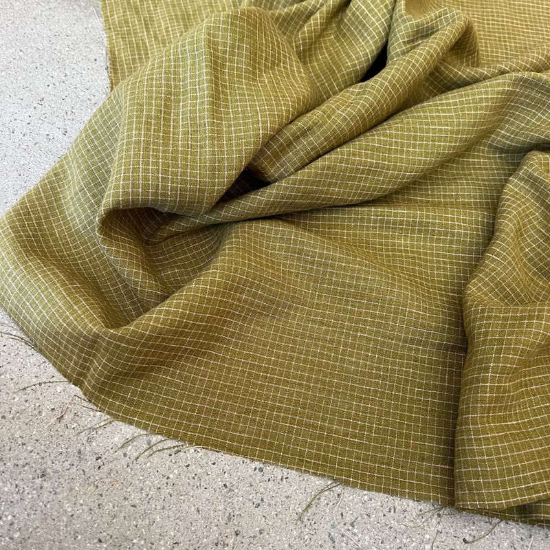 Linen/Cotton Check / Pesto - 25cm