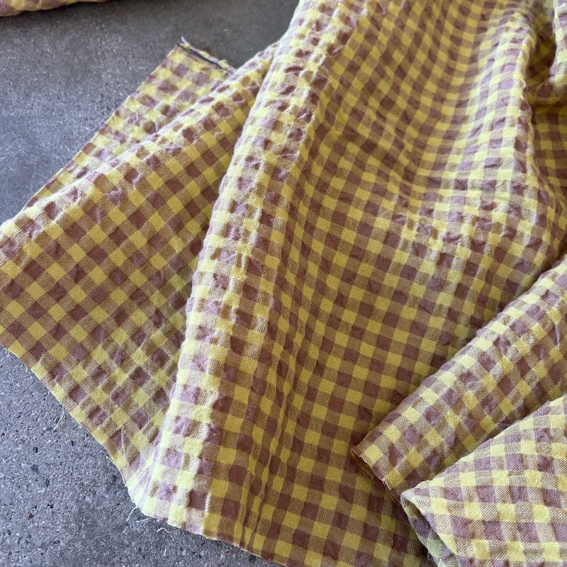 Linen/Rayon Seersucker / Lime - 25cm