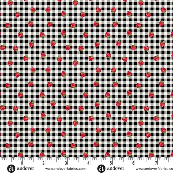 Strawberry Honey Black Gingham - 25cm