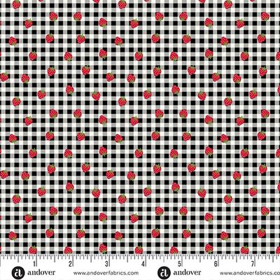 Strawberry Honey Black Gingham - 25cm
