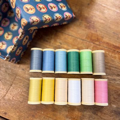 Sajou Fil à Gant Thread Box of 12 Spools / Pastel Tones