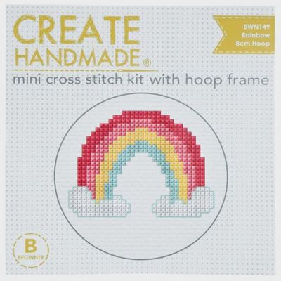 Beginner Cross Stitch Kit /  Rainbow