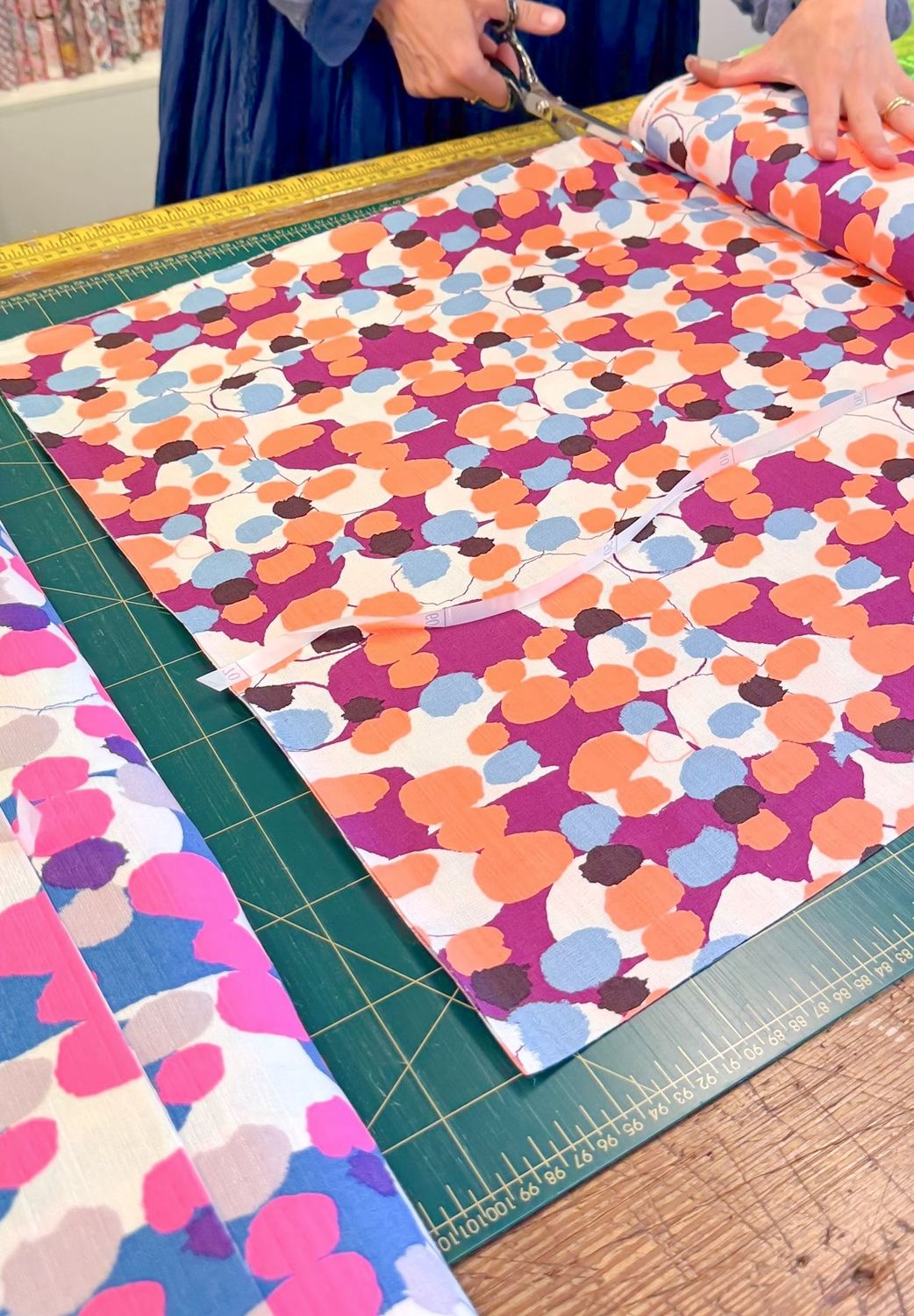 Japanese Printed Dobby - 1C Neon Orange - 25cm