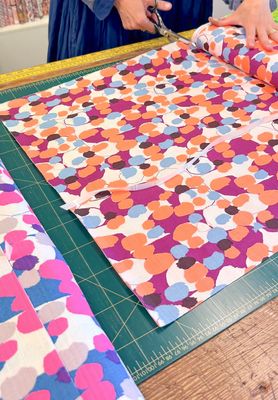 Japanese Printed Dobby - 1C Neon Orange - 25cm