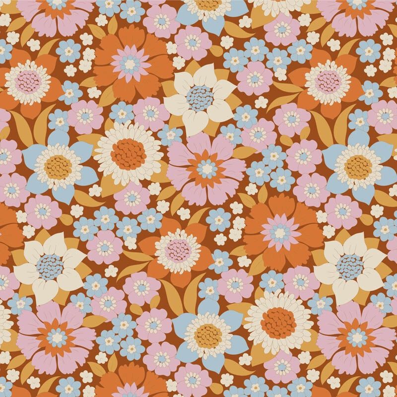 Tilda Wallflower Range / Lauren / Caramel / per 25cm