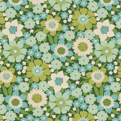 Tilda Wallflower Range / Lauren / Green / per 25cm