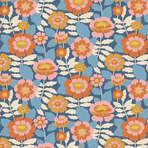Tilda Wallflower Range / Beverly / Blue / per 25cm