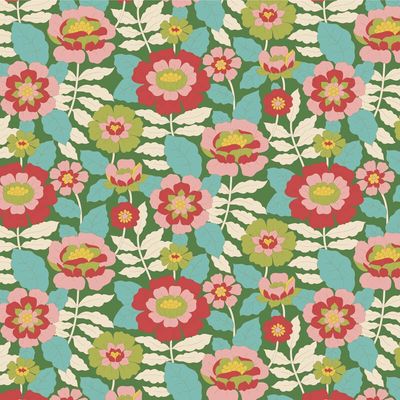 Tilda Wallflower Range / Beverly / Green  / per 25cm