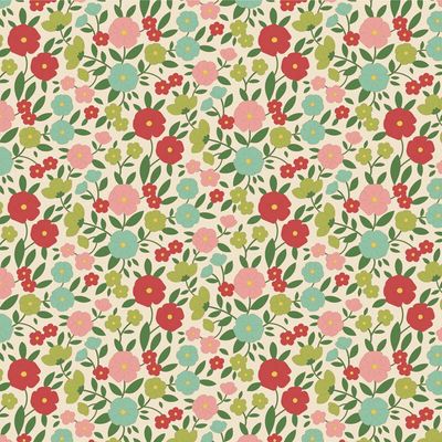 Tilda Wallflower Range / Janice / Green / per 25cm