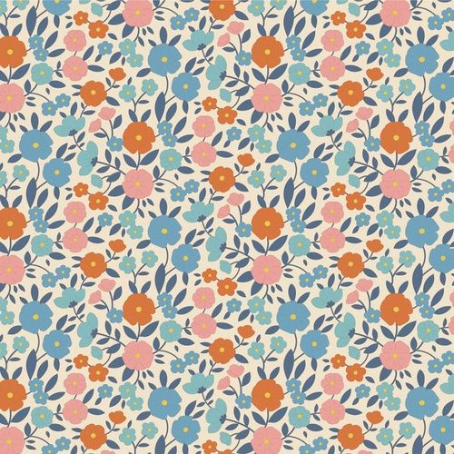 Tilda Wallflower Range / Janice / Blue / per 25cm