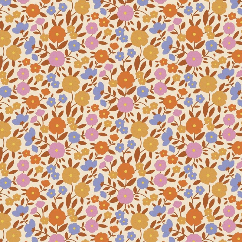 Tilda Wallflower Range / Janice / Caramel / per 25cm