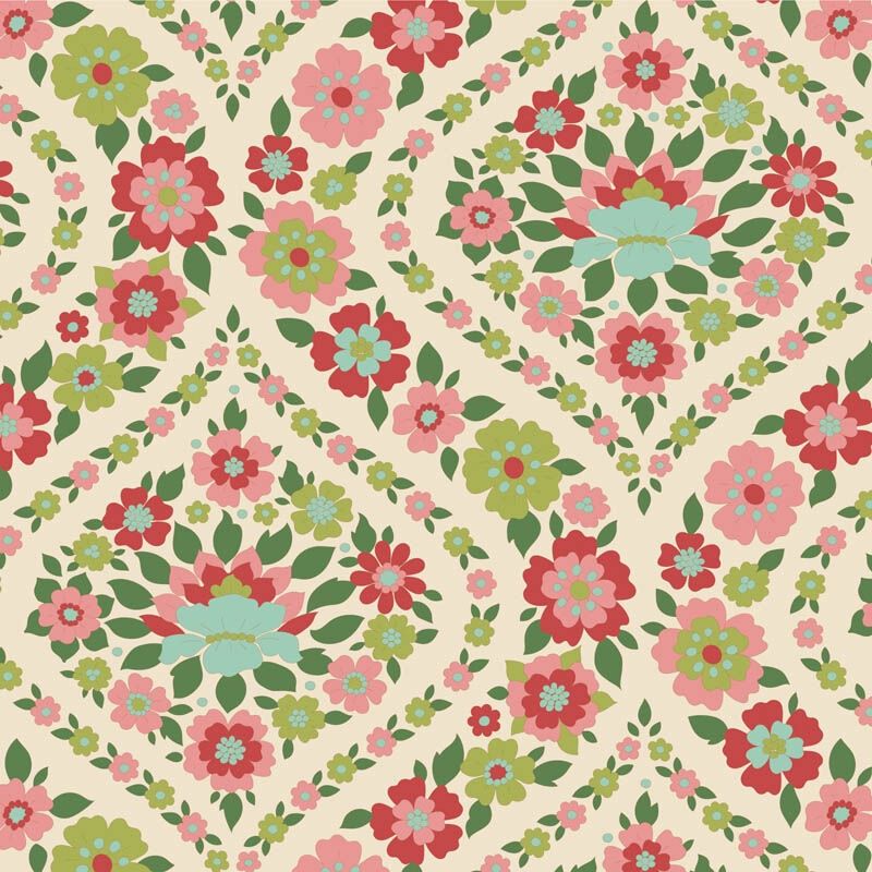 Tilda Wallflower Range / Bianca / Green / per 25cm
