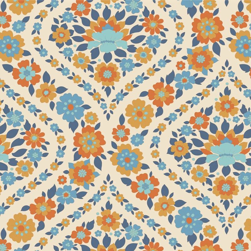 Tilda Wallflower Range / Bianca / Blue / per 25cm