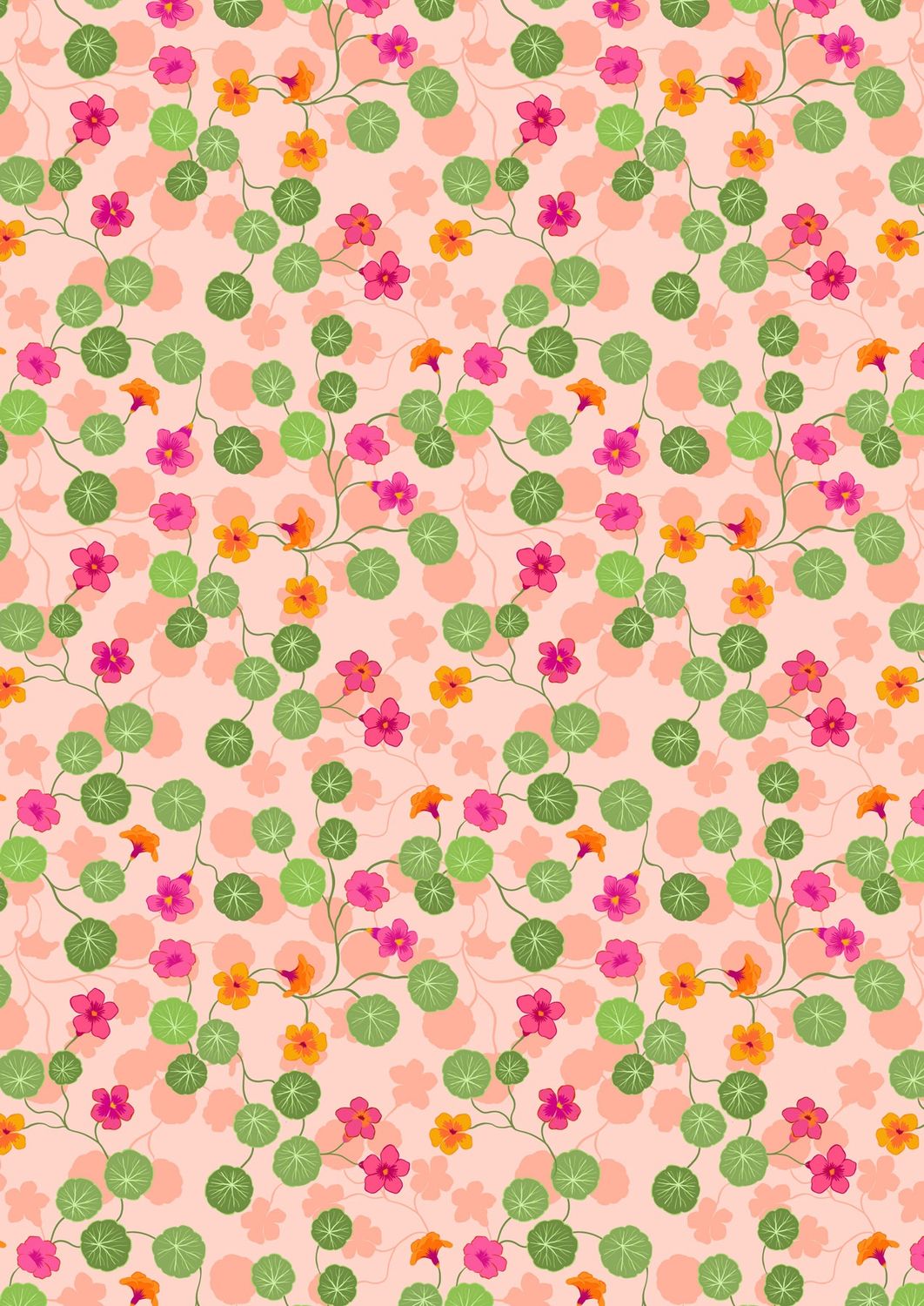 Lewis &amp; Irene Kitchen Garden / Nasturtiums - Light Pink / 25cm