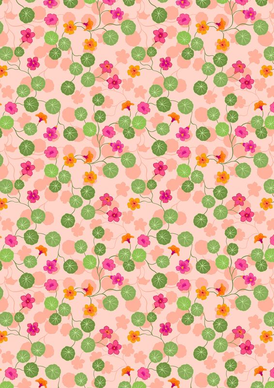 Lewis &amp; Irene Kitchen Garden / Nasturtiums - Light Pink / 25cm