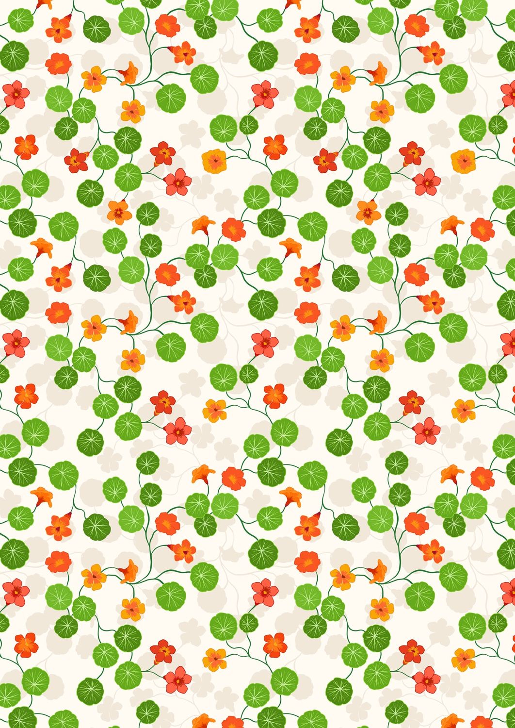 Lewis &amp; Irene Kitchen Garden / Nasturtiums - Cream / 25cm