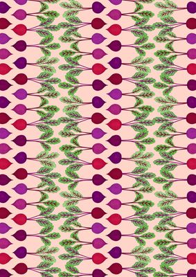 Lewis &amp; Irene Kitchen Garden / Radish Stripe - Light Beat / 25cm