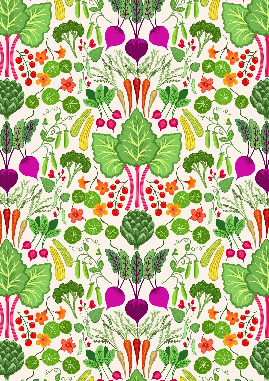 Lewis &amp; Irene Kitchen Garden / Vegetable Extravaganza - Cream / 25cm