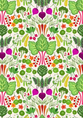 Lewis &amp; Irene Kitchen Garden / Vegetable Extravaganza - Cream / 25cm